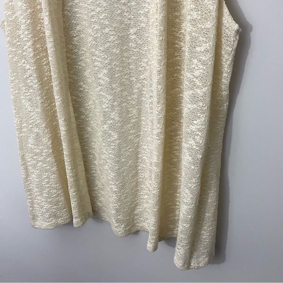Alia Lightweight Sleeveless Cardigan Sz XL Cream Beige Knit Summer Boho Sweater - Picture 3 of 10